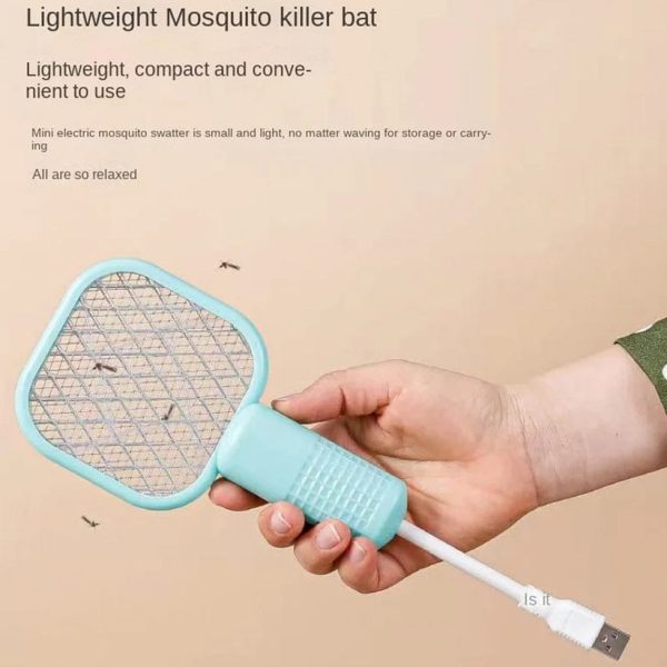 Electric Mosquito Racket, Rechargeable Summer Fly Swatters Trap, Mosquito Swatter Light Sharp