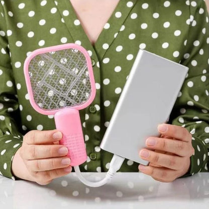Electric Mosquito Racket, Rechargeable Summer Fly Swatters Trap, Mosquito Swatter Light Sharp