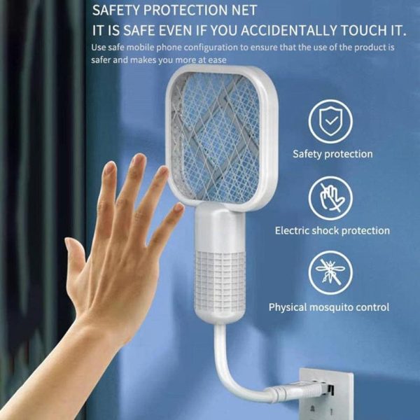 Electric Mosquito Racket, Rechargeable Summer Fly Swatters Trap, Mosquito Swatter Light Sharp