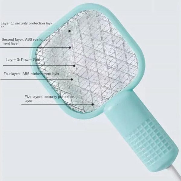 Electric Mosquito Racket, Rechargeable Summer Fly Swatters Trap, Mosquito Swatter Light Sharp