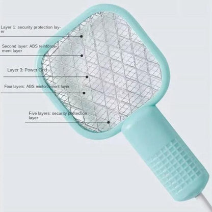 Electric Mosquito Racket, Rechargeable Summer Fly Swatters Trap, Mosquito Swatter Light Sharp