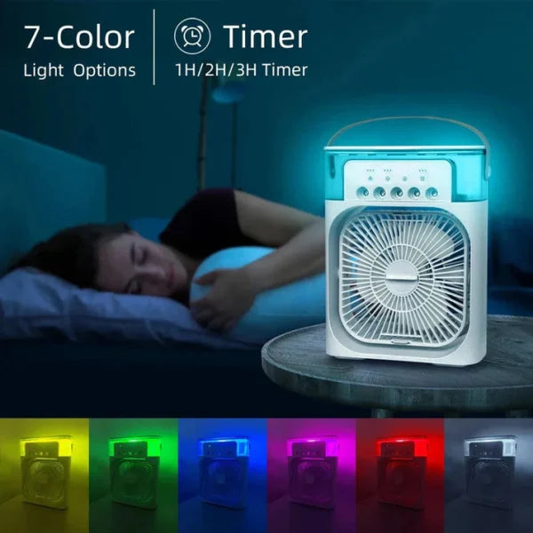 Portable Air Conditioner Fan  With Led Night Light,  And Humidifier Function
